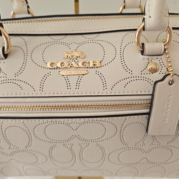 Coach Rowan Satchel/Crossbody Bag Chalk/Gold (LIKE NEW!) - Picture 3 of 13